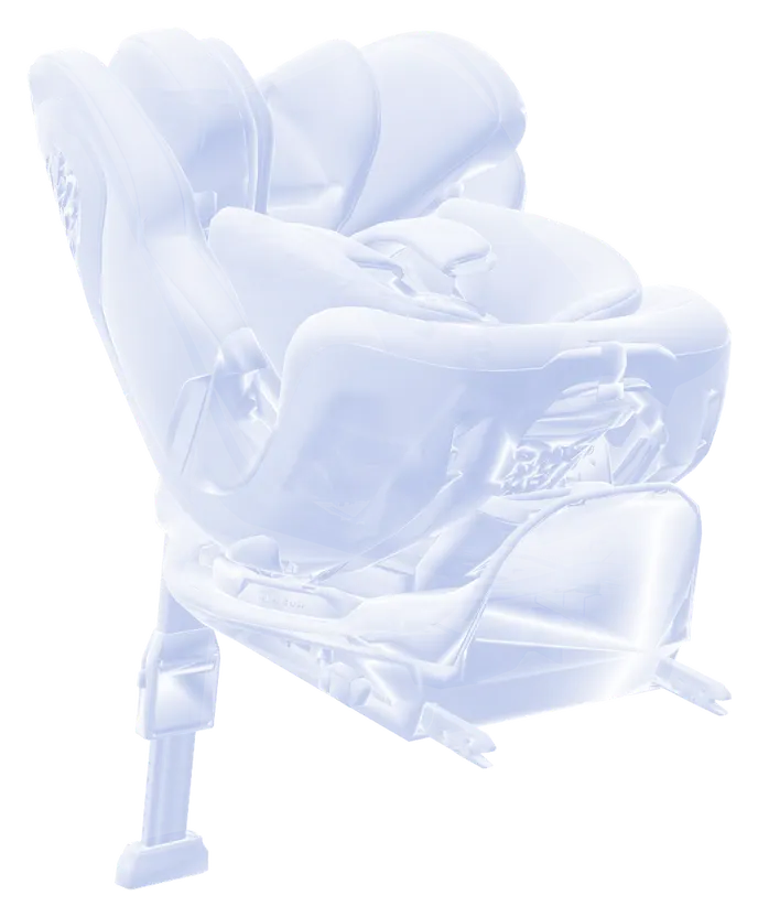 The 3D twin of a car seat, in translucent white