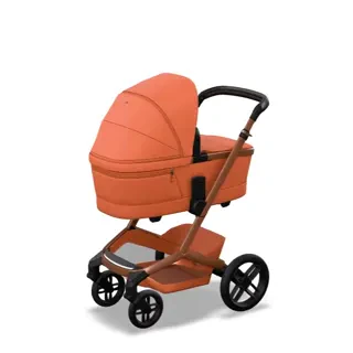 The same stroller from a low rear angle